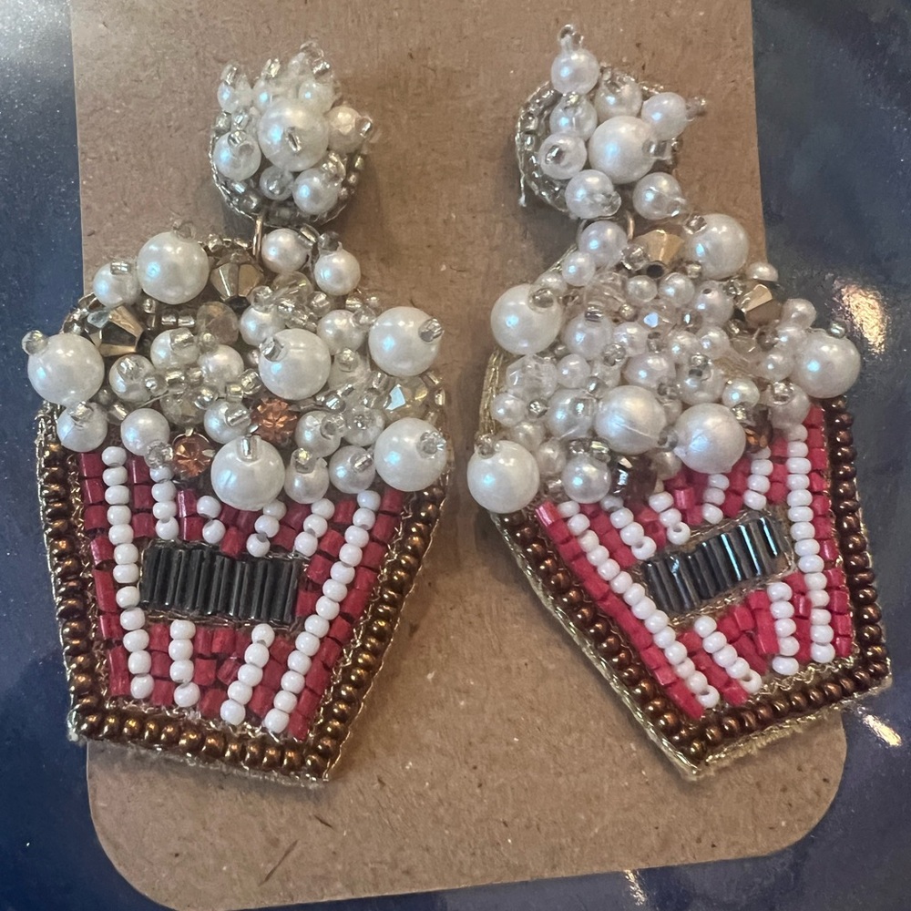 Popcorn Beaded Statement Earrings NEW